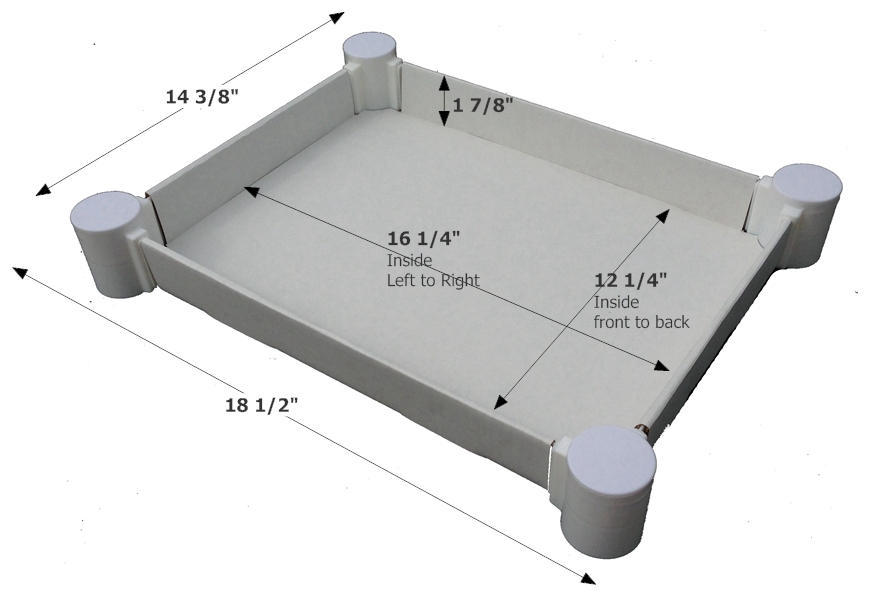 16 Inch Wide Tray Dimensions Close Up